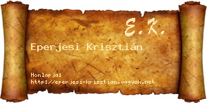 Eperjesi Krisztián névjegykártya